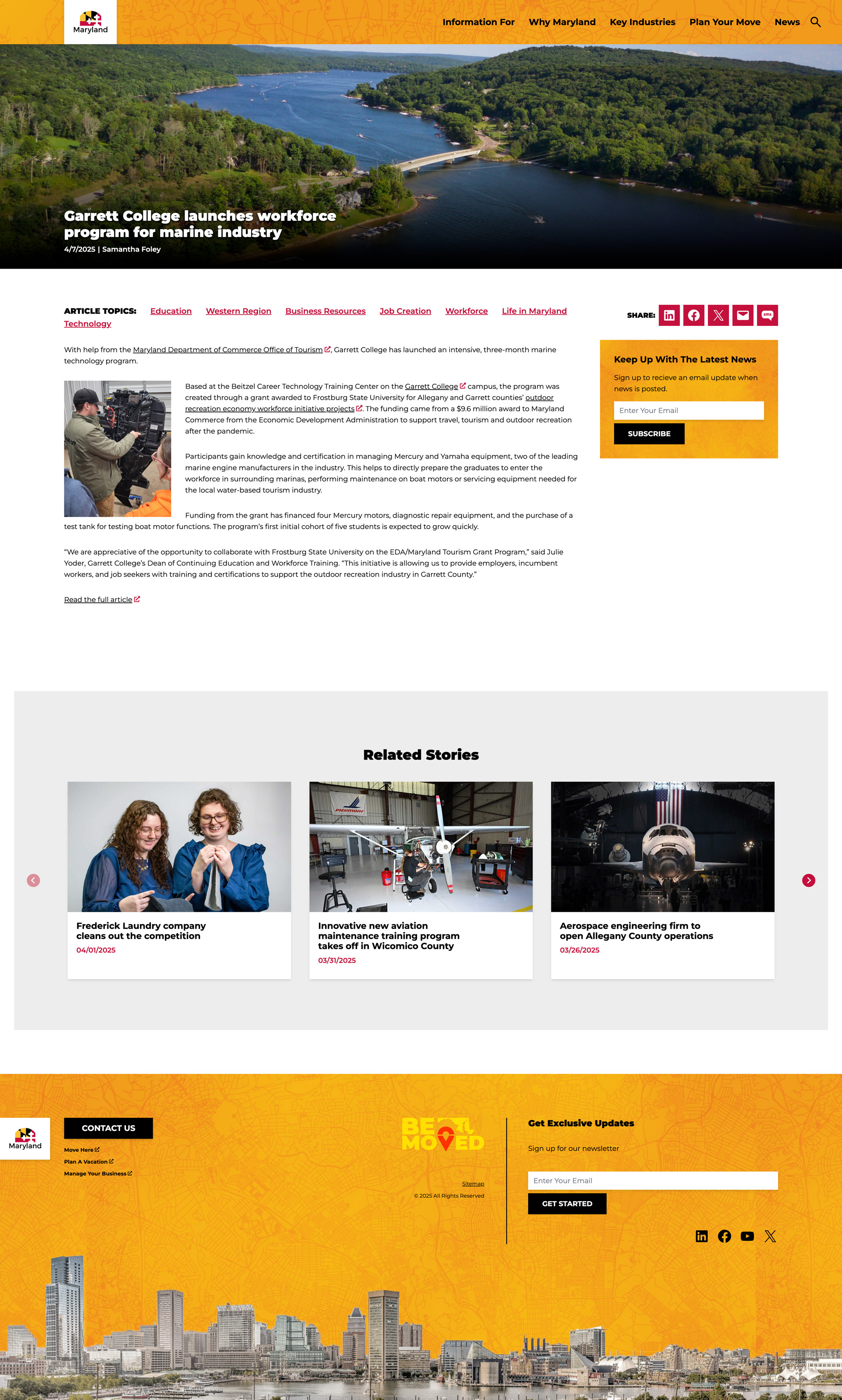 Business Maryland news article