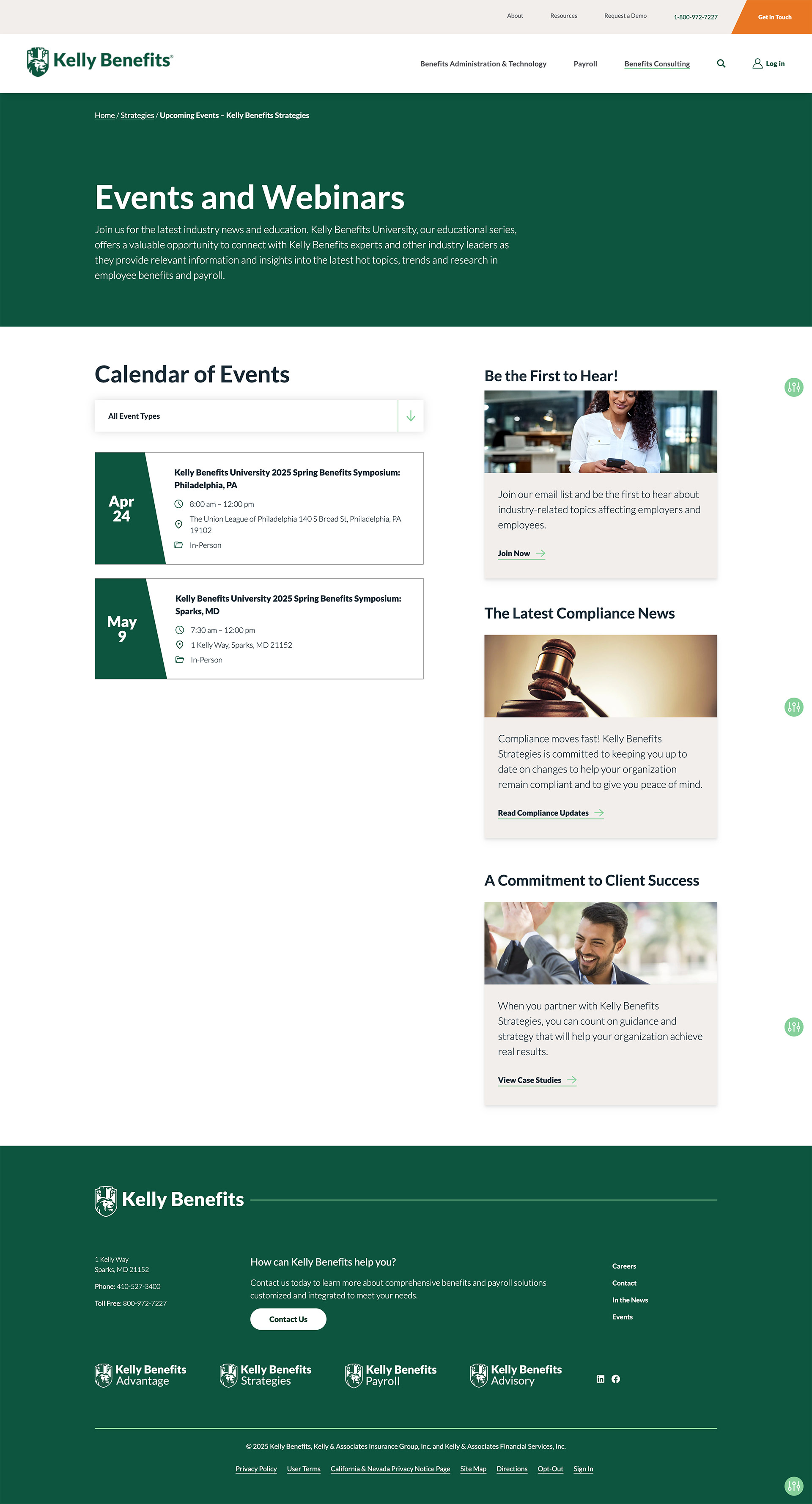 Kelly Benefits events