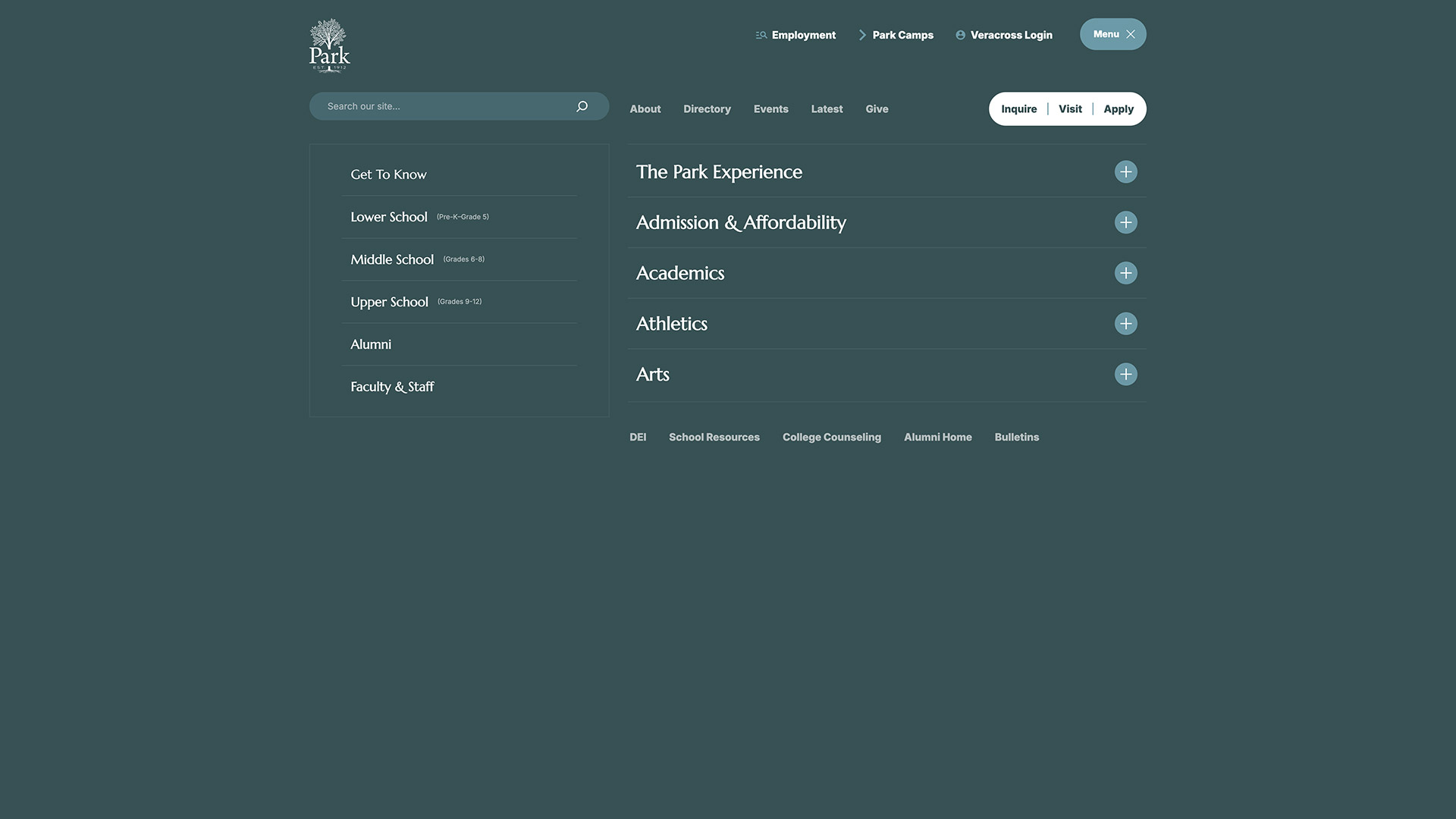 Park School homepage