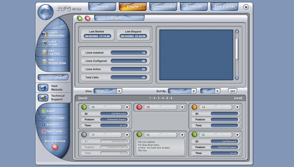 Teltek AFS NT interface 1
